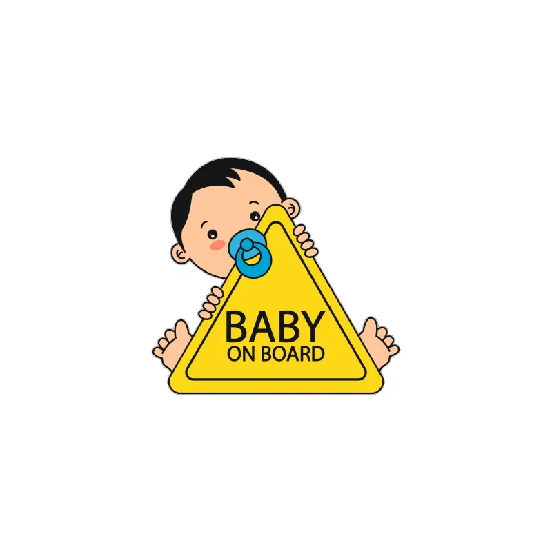 Baby on board, autocolant, dimensiune 90x90 mm, model 032